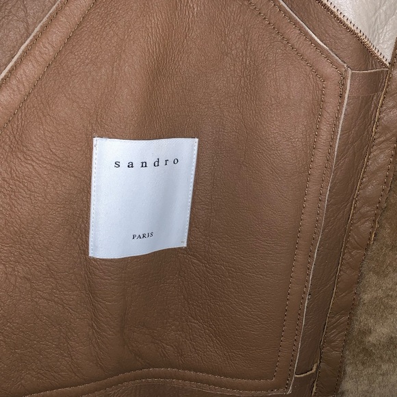 Sandro Samantha Shearling jacket, size 1FR - Picture 7 of 12